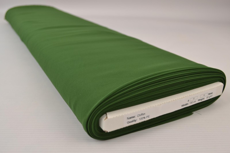 Chiffon stof mosgroen op rol