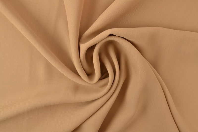 Chiffon stof donker beige
