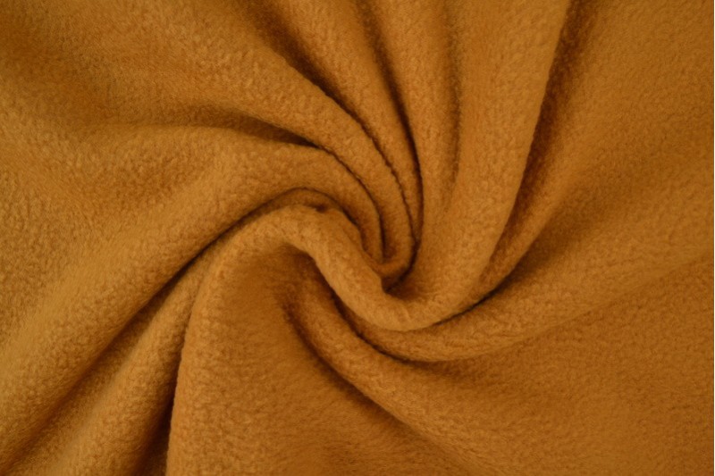 Fleece stof - Donker okergeel
