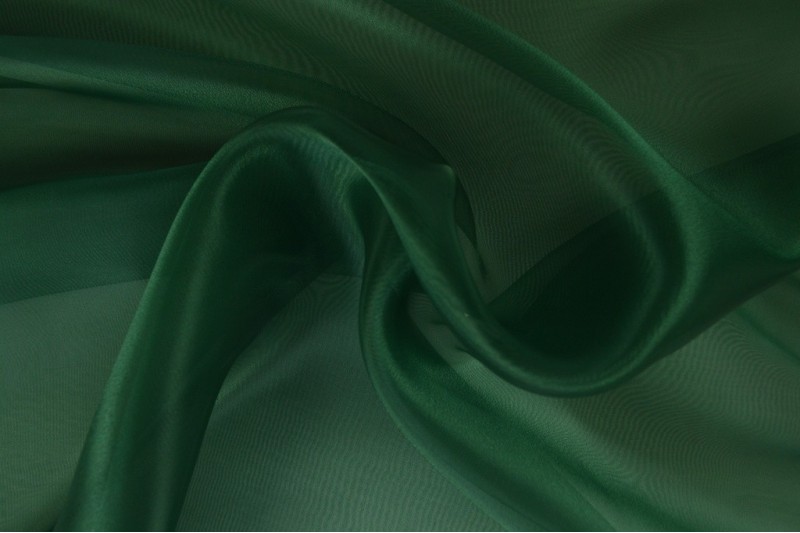 Organza stof - Donkergroen