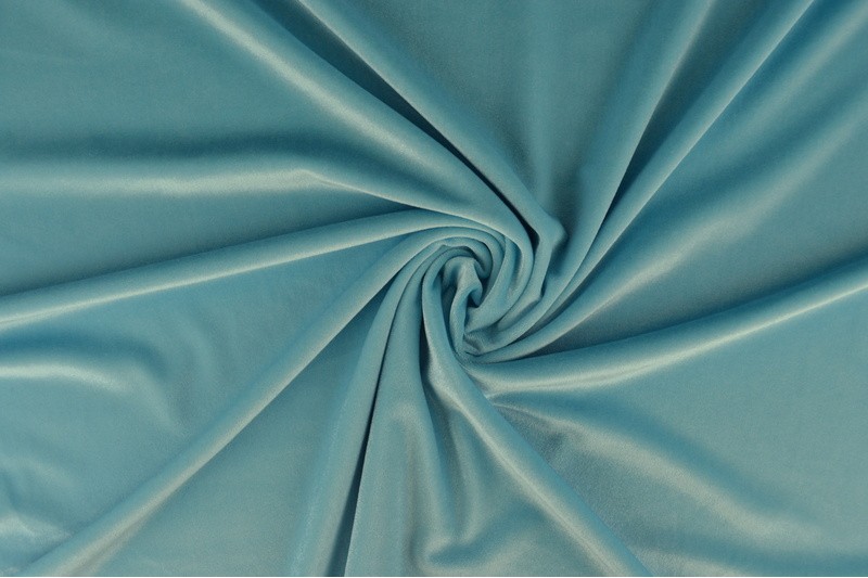 Velvet stof - Aqua blauw