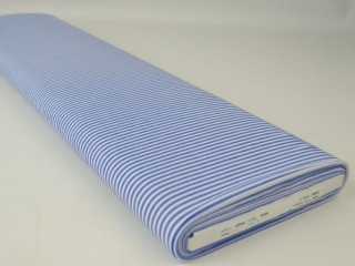 Boerenbont stof - Blauw 2,5mm gestreept - Rol