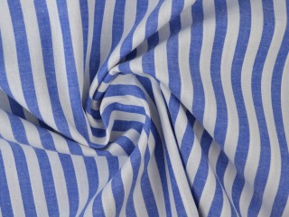 Boerenbont stof - Blauw 6,5mm gestreept