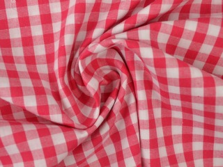 Boerenbont stof - Donkerroze 6,5mm geruit