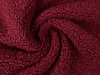 Teddy bont stof - Bordeaux rood