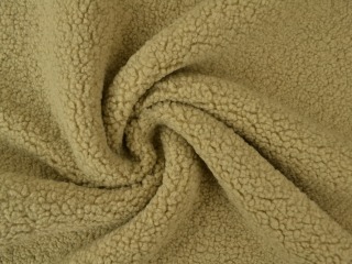Teddy bont stof - Donker beige