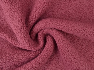Teddy bont stof - Donker oud roze
