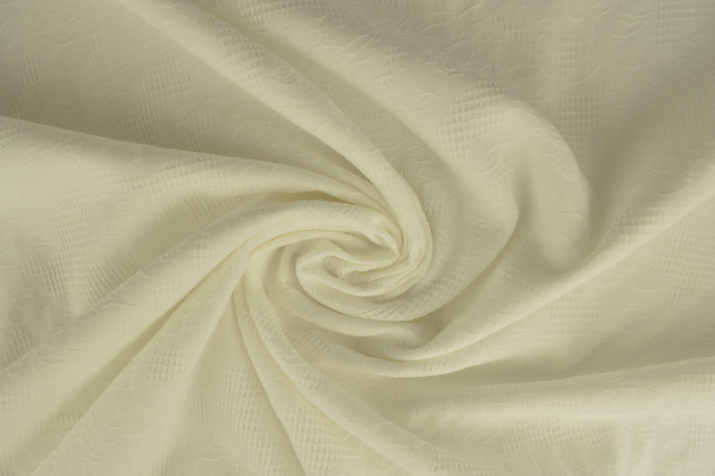 Katoen jacquard - Wit
