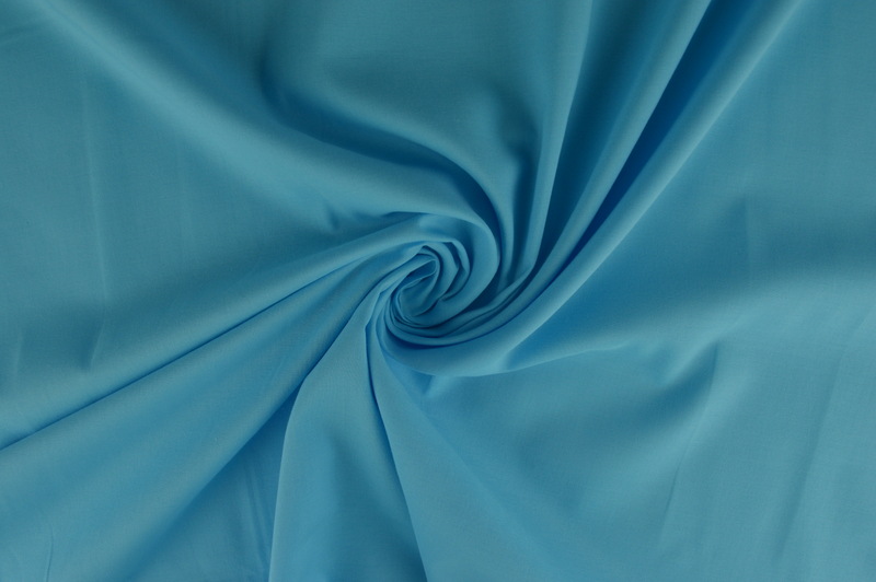 Katoen voile - Aqua blauw