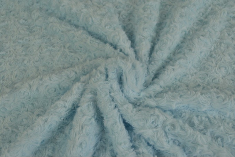 Zachte bont stof roses - Baby blauw