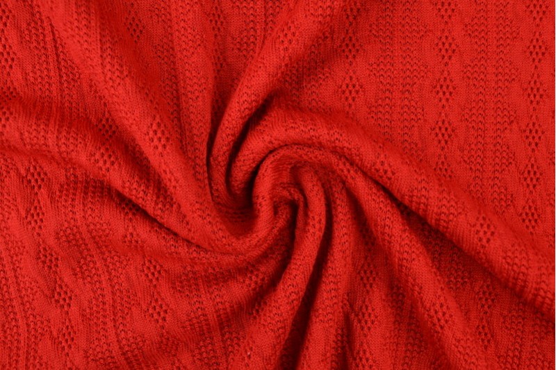 Jacquard gebreide kabel stof - Rood