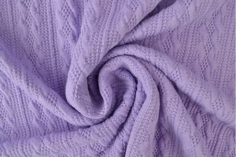 Jacquard gebreide kabel stof - Lavendel