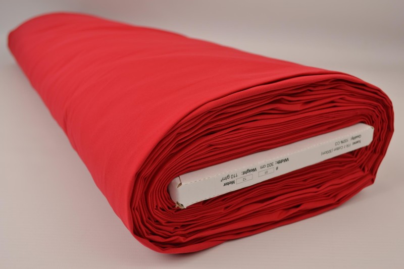 Brandvertragende katoen stof 300cm breed - Rood - Rol